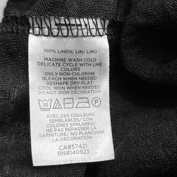 LOFT Black Linen Peasant Short Sleeve Top, XL & XXL - Picture 7 of 16